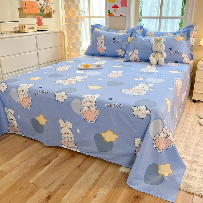 91家纺网 家纺一手货源 找家纺 八十八家纺2025新款全棉12868系列四件套单品床单爱心兔