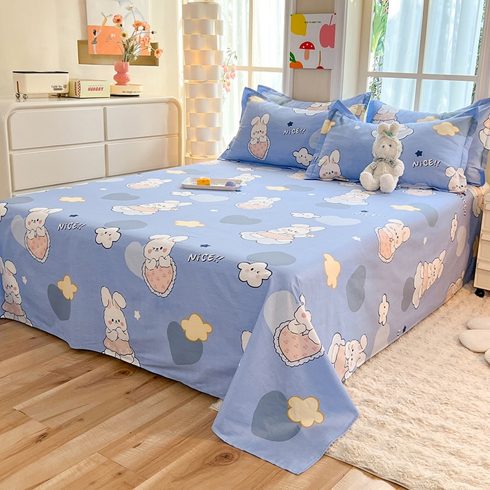 91家纺网 家纺一手货源 找家纺 八十八家纺2025新款全棉12868系列四件套单品床单爱心兔