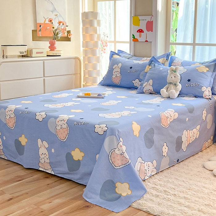 91家纺网 家纺一手货源 找家纺 八十八家纺2025新款全棉12868系列四件套单品床单爱心兔