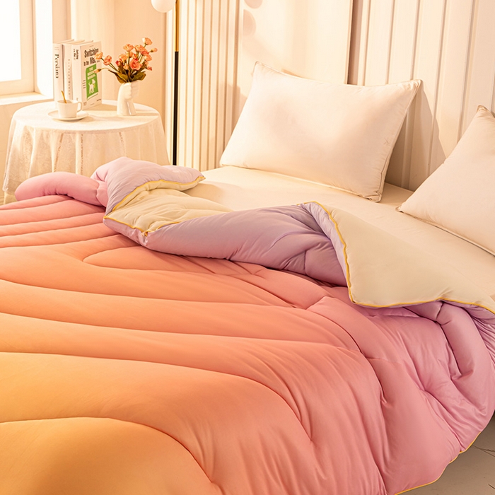 91家纺网 家纺一手货源 找家纺 佳居缘 2023新款A类晚霞发热纤维被 暖阳橘园