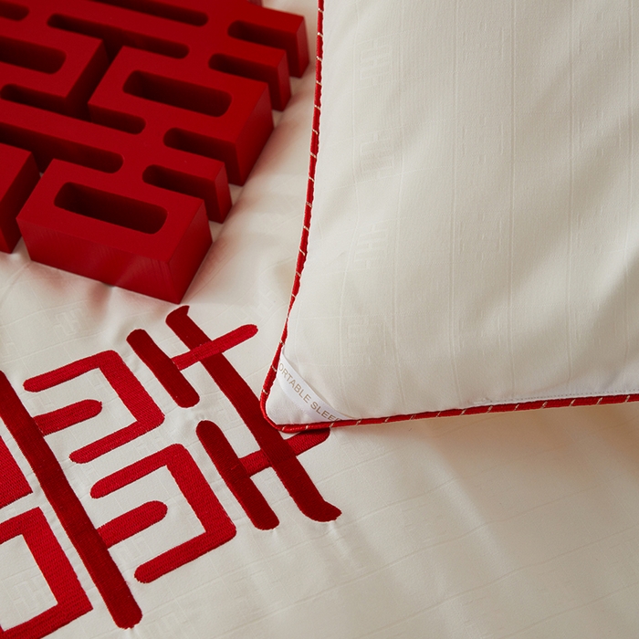 91家纺网 家纺一手货源 找家纺 （总）丽卡家纺 2023新款大豆纤维澳棉提花被子被芯-双喜临门