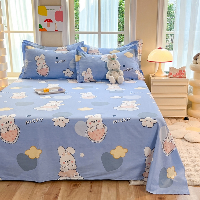 91家纺网 家纺一手货源 找家纺 八十八家纺2025新款全棉12868系列四件套单品床单爱心兔