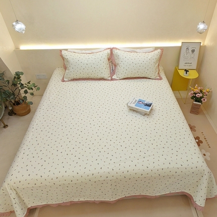 91家纺网 家纺一手货源 找家纺 （总）有货 2023秋冬新品韩式13372全棉棉花床盖三件套