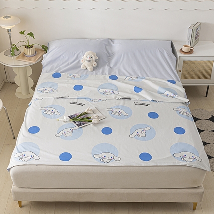 Mr.pig猪先生2023新款三丽鸥全棉水洗棉旅行隔脏睡袋 圆点玉桂狗