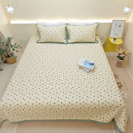 91家纺网 家纺一手货源 找家纺 （总）有货 2023秋冬新品韩式13372全棉棉花床盖三件套