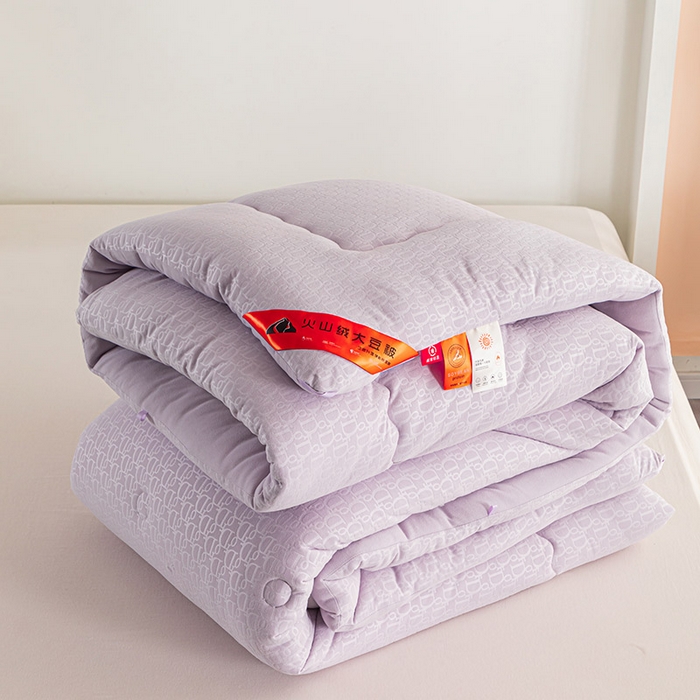 91家纺网 家纺一手货源 找家纺 佳居缘 2023新款火山绒大豆被 薰衣紫