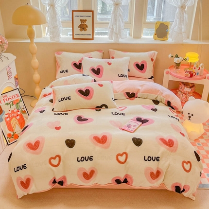 91家纺网 家纺一手货源 找家纺 （总）沐辰 2023新款牛奶绒印花四件套