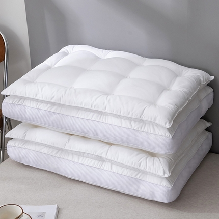 91家纺网 家纺一手货源 找家纺 （总）昕科 2025新款花朵双层高羽丝绒枕-高软枕头绣花刺绣枕芯热款枕