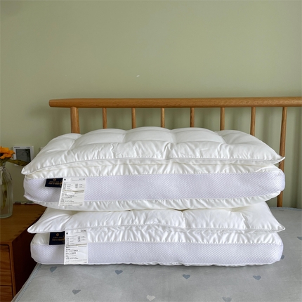 91家纺网 家纺一手货源 找家纺 （总）昕科 2025新款花朵双层高羽丝绒枕-高软枕头绣花刺绣枕芯热款枕（实拍）