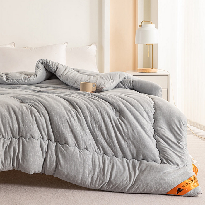 91家纺网 家纺一手货源 找家纺 佳居缘 2023新款火山绒大豆被 岩石灰