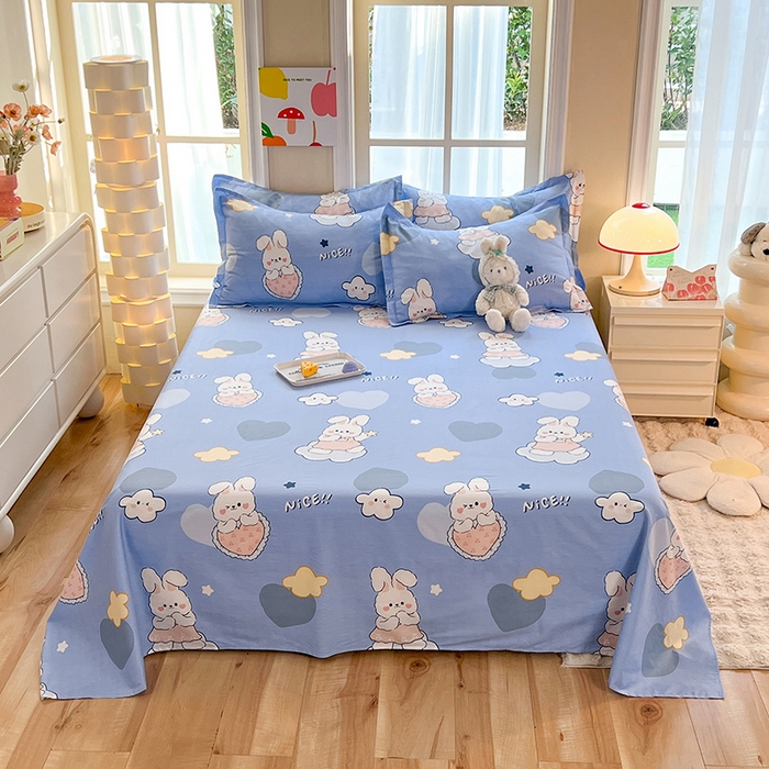 91家纺网 家纺一手货源 找家纺 八十八家纺2025新款全棉12868系列四件套单品床单爱心兔