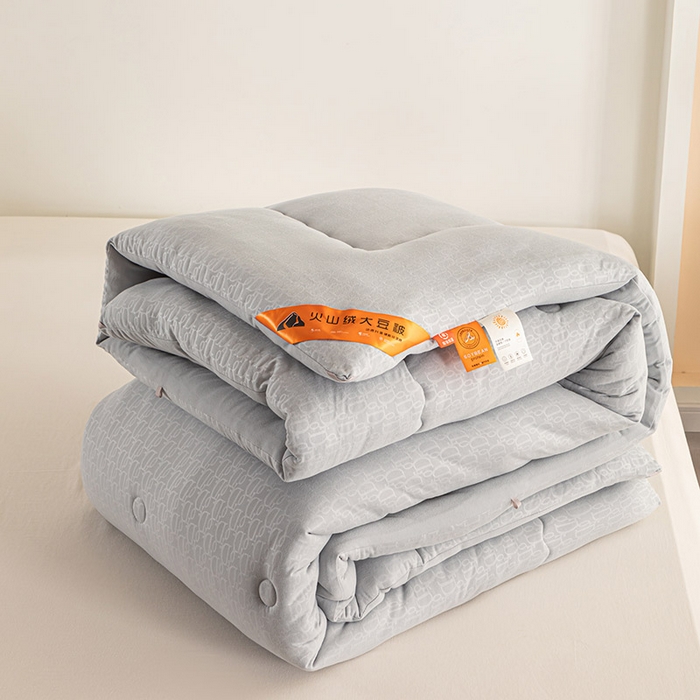 91家纺网 家纺一手货源 找家纺 佳居缘 2023新款火山绒大豆被 岩石灰