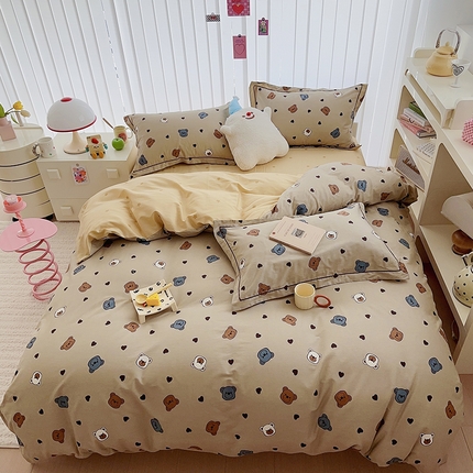 91家纺网 家纺一手货源 找家纺 于果 2023新款全棉13370四件套（15） 派对熊