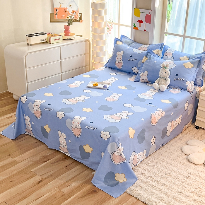 91家纺网 家纺一手货源 找家纺 八十八家纺2025新款全棉12868系列四件套单品床单爱心兔