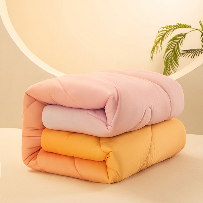 91家纺网 家纺一手货源 找家纺 佳居缘 2023新款A类晚霞发热纤维被 暖阳橘园