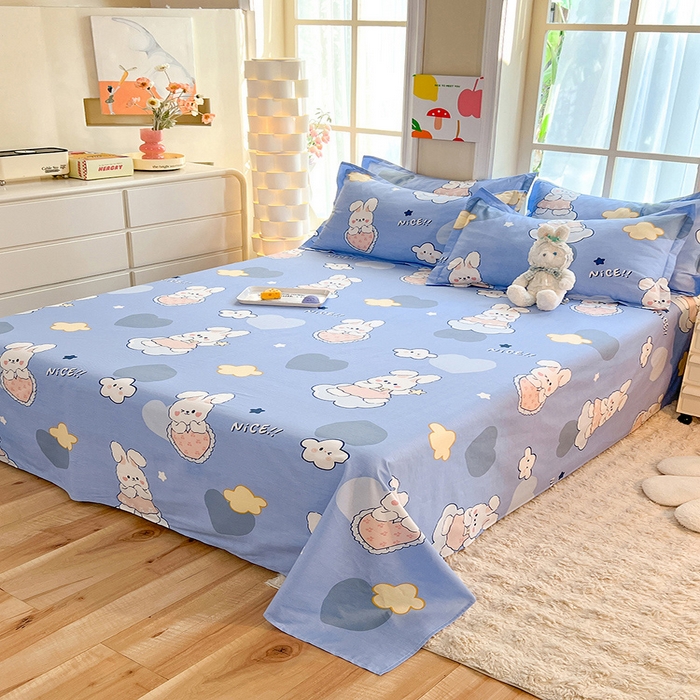 91家纺网 家纺一手货源 找家纺 八十八家纺2025新款全棉12868系列四件套单品床单爱心兔