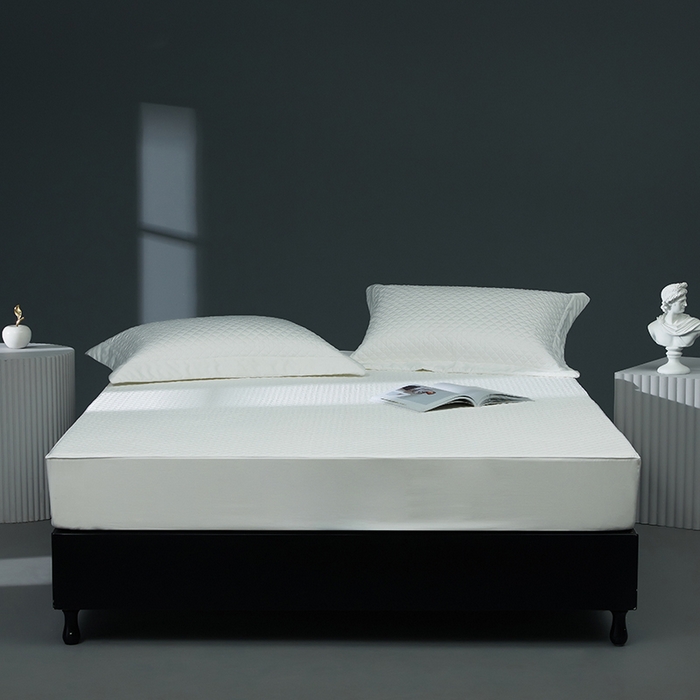 91家纺网 家纺一手货源 找家纺 缔缦 2023新款定织新布种S120系列夹棉床笠 贵族白