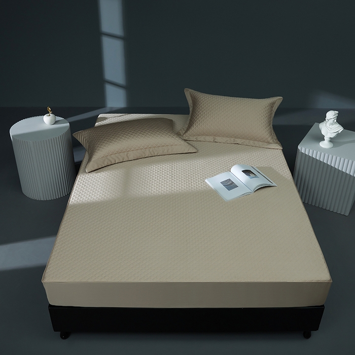 91家纺网 家纺一手货源 找家纺 缔缦 2023新款定织新布种S120系列夹棉床笠 卡其