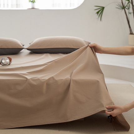 91家纺网 家纺一手货源 找家纺 风向标 2023新款奶油美拉德大雁纹磨毛单床单 米棕