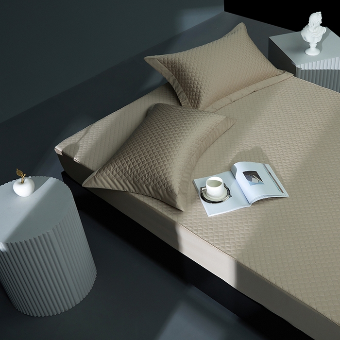 91家纺网 家纺一手货源 找家纺 缔缦 2023新款定织新布种S120系列夹棉床笠 卡其