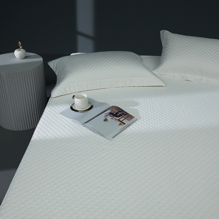 91家纺网 家纺一手货源 找家纺 缔缦 2023新款定织新布种S120系列夹棉床笠 贵族白