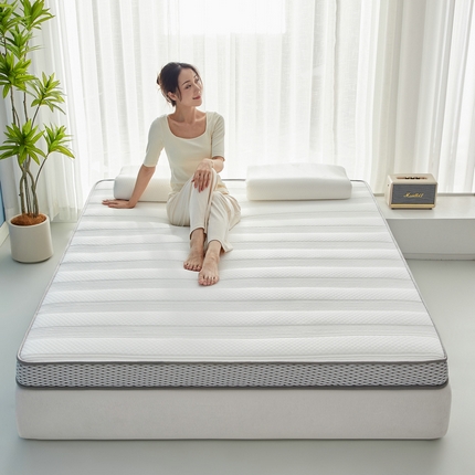 91家纺网 家纺一手货源 找家纺 锦丝钰床垫 2023新款乳胶记忆棉床垫直线款 立体直线白色