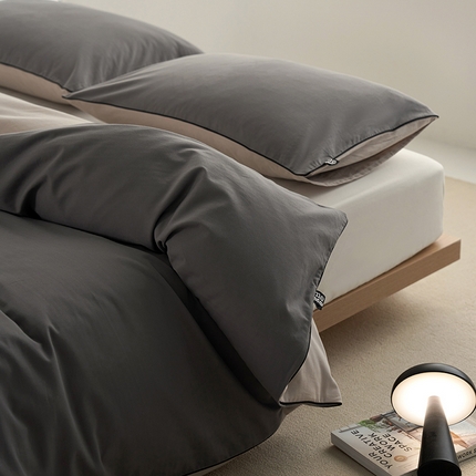 91家纺网 家纺一手货源 找家纺 风向标 2023新款奶油美拉德大雁纹磨毛单被套 拿铁双拼