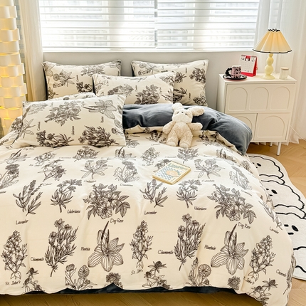 91家纺网 家纺一手货源 找家纺 （总）简宜家居（朝初家纺） 2023新款牛奶绒四件套系列