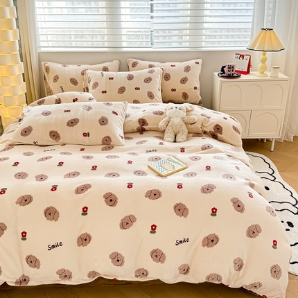 91家纺网 家纺一手货源 找家纺 （总）简宜家居（朝初家纺） 2023新款牛奶绒四件套系列