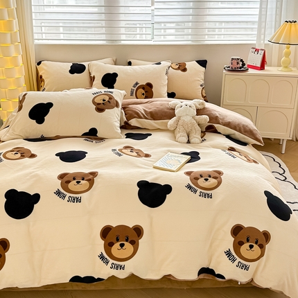 91家纺网 家纺一手货源 找家纺 （总）简宜家居（朝初家纺） 2023新款牛奶绒四件套系列