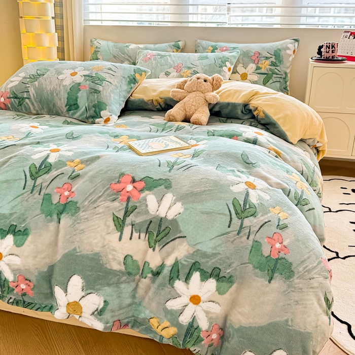 91家纺网 家纺一手货源 找家纺 （总）简宜家居（朝初家纺） 2023新款牛奶绒四件套系列