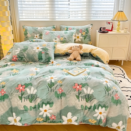 91家纺网 家纺一手货源 找家纺 （总）简宜家居（朝初家纺） 2023新款牛奶绒四件套系列