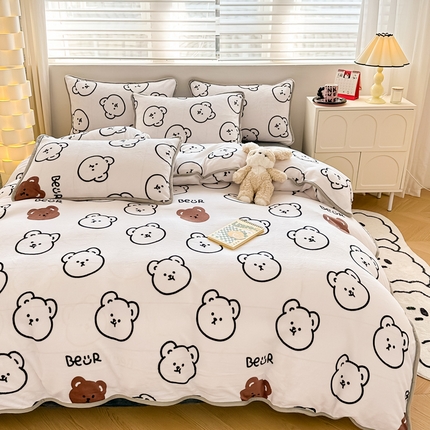 91家纺网 家纺一手货源 找家纺 （总）简宜家居（朝初家纺） 2023新款牛奶绒四件套系列