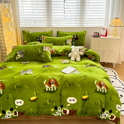 91家纺网 家纺一手货源 找家纺 （总）简宜家居（朝初家纺） 2023新款牛奶绒四件套系列