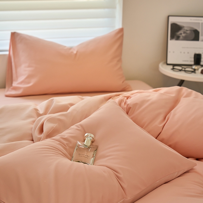 91家纺网 家纺一手货源 找家纺 （总）沐白家居 2023火山小磨毛拼色基础款四件套