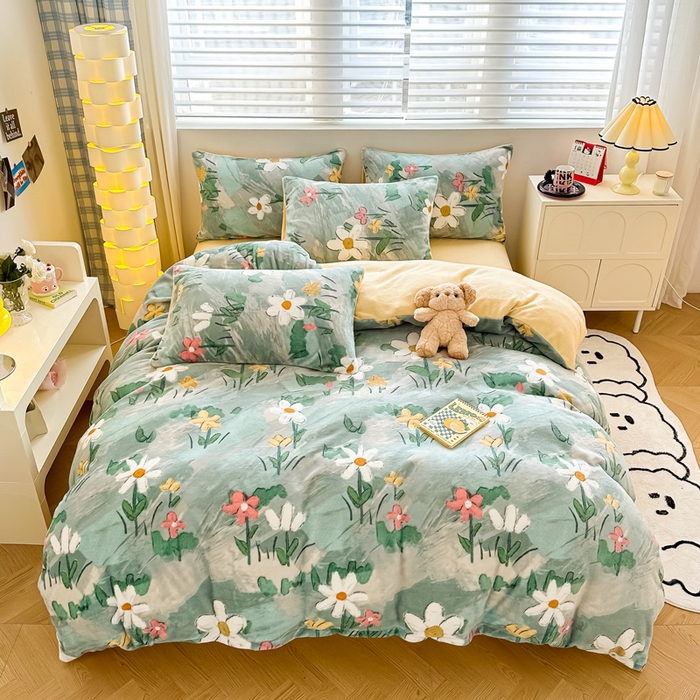 91家纺网 家纺一手货源 找家纺 （总）简宜家居（朝初家纺） 2023新款牛奶绒四件套系列