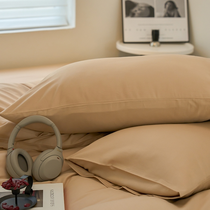 91家纺网 家纺一手货源 找家纺 沐白家居 2023火山小磨毛拼色基础款四件套 鱼肚