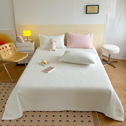 琳可家居 2023新款繁星暖绒系列绒棉两用床盖 雪域白_繁星暖绒系列