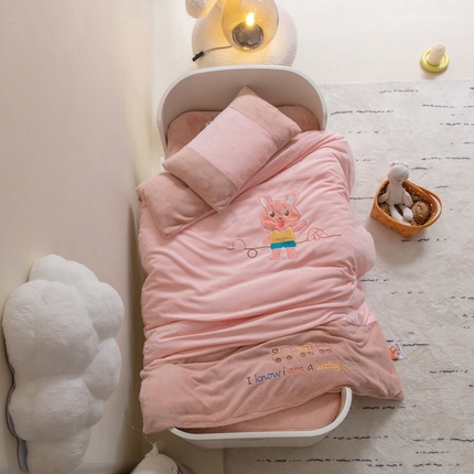 喜多兔儿童家纺 2023喜多兔牛奶绒活套被 小伙伴系列—粉色魔力小兔子