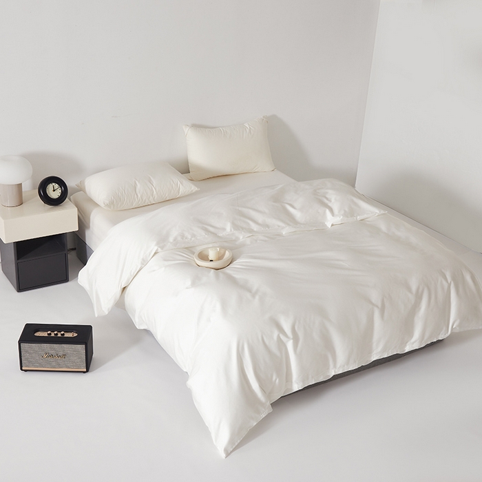 91家纺网 家纺一手货源 找家纺 （总）寝柔家纺 2023新款秋季60S纯色全棉贡缎单被套