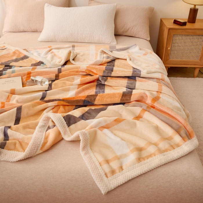 91家纺网 家纺一手货源 找家纺 （总）吾诺 2023秋冬 双面加厚无印风双面牛奶绒毯子 法莱绒毛毯 