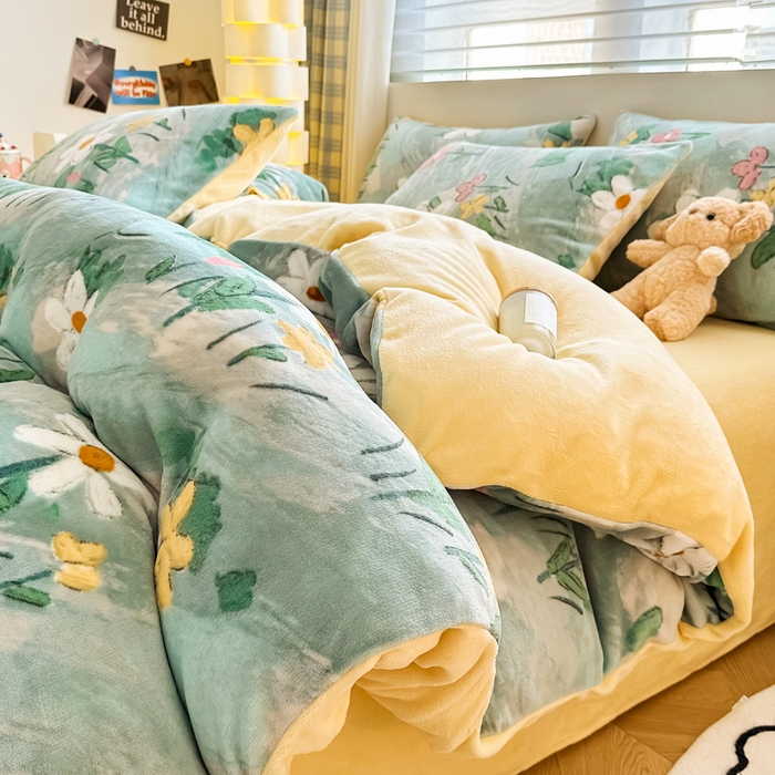 91家纺网 家纺一手货源 找家纺 （总）简宜家居（朝初家纺） 2023新款牛奶绒四件套系列