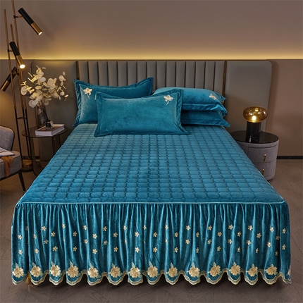 91家纺网 家纺一手货源 找家纺 （总）恒爱家纺 2023新款单床裙 叶之秋