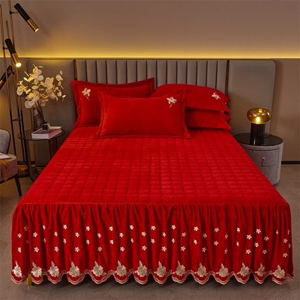 91家纺网 家纺一手货源 找家纺 （总）恒爱家纺 2023新款单床裙 叶之秋