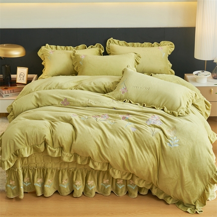 91家纺网 家纺一手货源 找家纺 （总）恒爱家纺 2023新款床盖款四件套 温馨花园