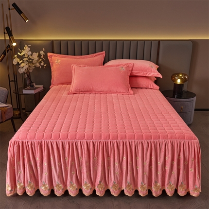 91家纺网 家纺一手货源 找家纺 （总）恒爱家纺 2023新款单床裙 叶之秋