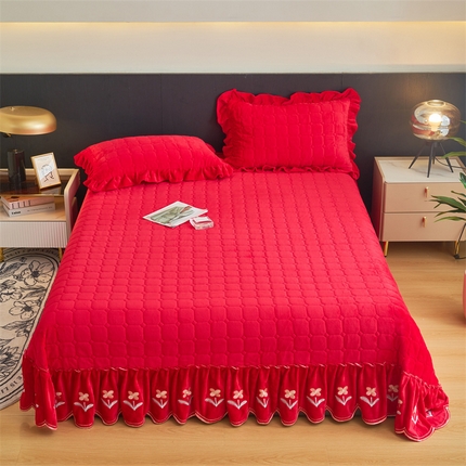 恒爱家纺 2023新款单床盖 温馨花园 大红
