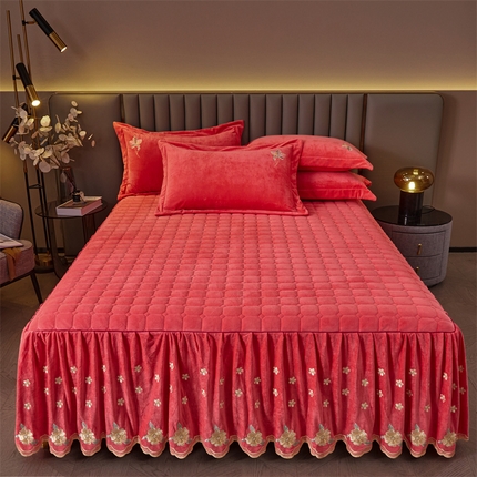 91家纺网 家纺一手货源 找家纺 （总）恒爱家纺 2023新款单床裙 叶之秋