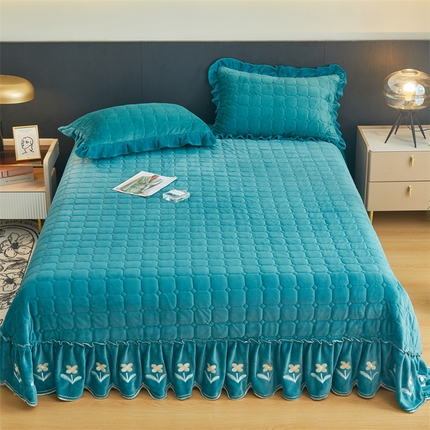 恒爱家纺 2023新款单床盖 温馨花园 宾利蓝