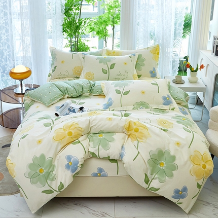 91家纺网 家纺一手货源 找家纺 （总1）安逸家纺 12868 新款全棉床笠四件套床罩学生纯棉床笠款三件套